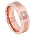 thumbnail image 1 of Rose Gold Plated Tungsten Ring - 0.07ct Solitaire Topaz Ring - Personalized Tungsten Wedding Ring - Custom Made November Birthstone Ring TN732BS, 1 of 1