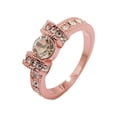 thumbnail image 1 of Rose Gold Plated Wedding Band Round Cubic Zirconia Ring, 1 of 4
