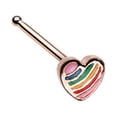 thumbnail image 1 of Rose Gold Power of Love Rainbow Heart Nose Stud Ring, 1 of 1