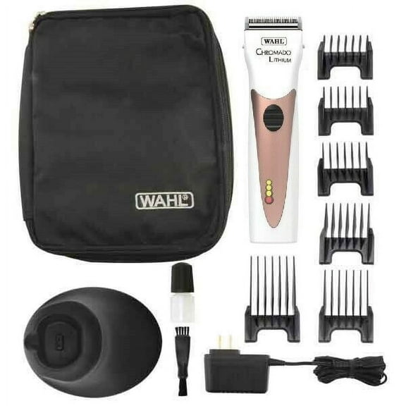 Rose Gold Professional Grooming Clipper Quiet Cordless Kit Includes 6 Guide Comb