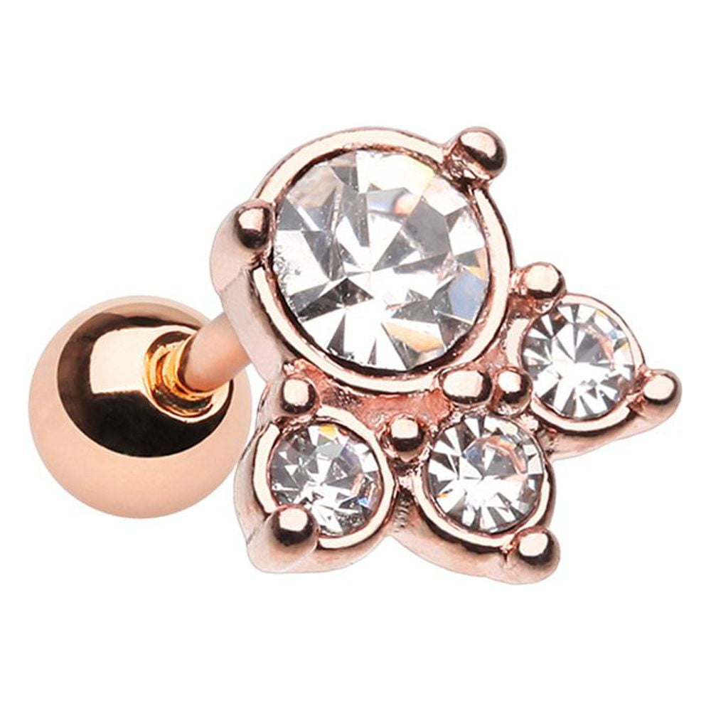 Rose Gold Royal Majestic Cartilage Tragus Earring