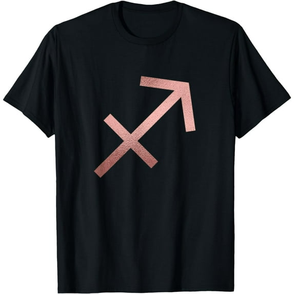 Rose Gold Sagittarius Symbol Zodiac Star Sign T-Shirt