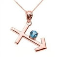 thumbnail image 1 of Rose Gold Sagittarius Zodiac Sign December Birthstone Pendant Necklace :  14K  Pendant with 20" chain, 1 of 1