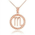 thumbnail image 1 of Rose Gold Scorpio Zodiac Sign in Circle Rope Pendant Necklace :  14K  Pendant with 20" chain, 1 of 1