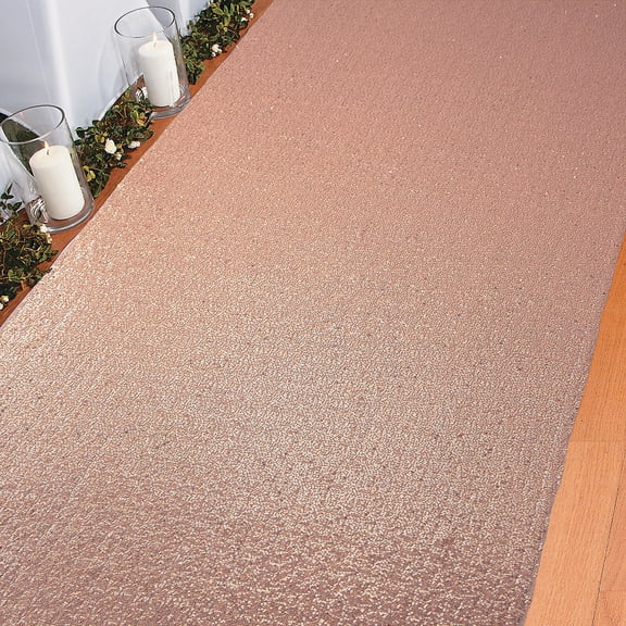 Rose Gold Sequin Aisle Runner 25Ft - Party Decor - 1 Piece