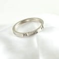 thumbnail image 1 of Rose Gold/Silver Titanium Steel Three-Stone CZ Band Women's Tail Ring Size 4-10, 1 of 5