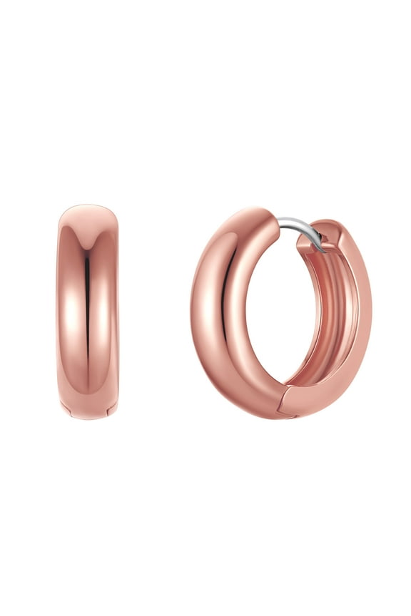 Rose Gold Small Huggie Hoop Earring for Women,Hypoallergenic Earrings/Oval/U Shape/Round Dainty Simple Earrings for Everyday Birthday Gift,Silver Needle Hoops Clearance