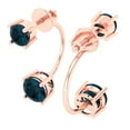 thumbnail image 1 of Rose Solid Solid Gold Solitaire Stud Everyday Dainty Earrings - 3.0 Ct Brilliant Round Cut Studs Natural London Blue Topaz 14K, Everyday Dainty Earrings Screw Back, 1 of 7