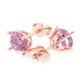 thumbnail image 1 of Rose Solid Solid Gold Solitaire Stud Everyday Dainty Earrings - 4 Ct Brilliant Round Cut Studs Pink Diamond 14K, Everyday Dainty Earrings Push Back, 1 of 7