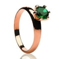 thumbnail image 1 of Rose Gold Solitaire Wedding Ring - Emerald Wedding Ring - Solitaire Ring - Engagement Ring, 8.5, 1 of 3
