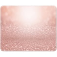 thumbnail image 1 of Rose Gold Square Mouse Pad 9.5" x 7.9", Pink Wireless Mouse Notebooks Desktop Computers Office Supplies with Non-Slip Rubber Base Mouse Pad for Gaming, Working, Studying, 1 of 6