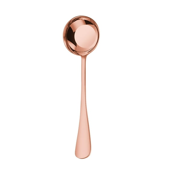 Rose Gold Stainless Steel 304 Flat Bottom Spoon For Soup Serving And Dining Round Tip Utensil Kitchen Tool Rose Gold