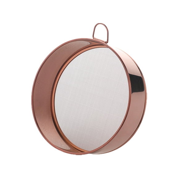 Rose Gold Stainless Steel Fine Mesh Flour Sieve 6 Inch Baking Sifter with Hanging Loop for Powder Sifting