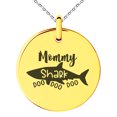 thumbnail image 1 of Tioneer Stainless Steel Rose Gold Mommy Shark Small Medallion Circle Charm Pendant Necklace, 1 of 1