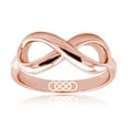 thumbnail image 1 of Rose Gold Sterling Silver Double Infinity Icon Engraved Infinity Ring, 1 of 1