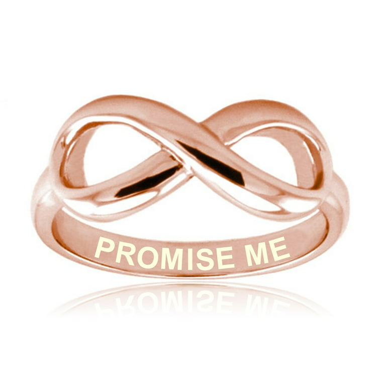 Rose Gold Sterling Silver Promise Me Engraved Infinity Ring