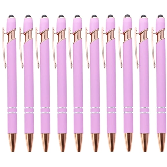Rose Gold Stylus Pen (Ballpoint Touchscreen Pen, Dual Function), 12 Black Stylus Pens Offer Professional Presentation Tools, 12 Pack Rose Gold Ballpoint Pen With Stylus Tip 1.0 Mm(#D), By Meiiso