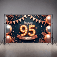 thumbnail image 1 of Rose Gold Theme Banner Decorative Balloons Celebration Stars for Seniors Indoor Event Party Decor Photo Shoot, 1 of 9