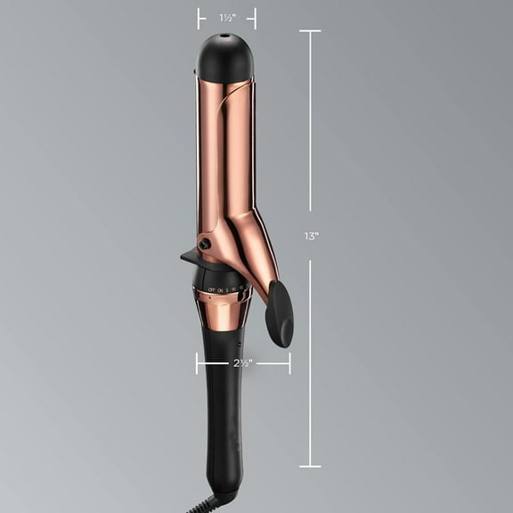 Rose Gold Titanium 1 1/2-Inch Curling Iron, 1  inch barrel produces soft waves  for use on medium and long hair