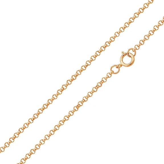 Rose Gold Plated 925 Sterling Silver Rolo Cable 020 Chain 1.6mm Made in Italy 16" Jewelry Female