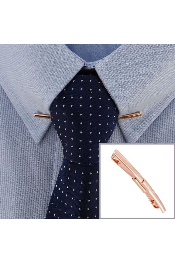 Rose Gold Tone Collar Bar Clip 2 1/8" Mens Adult Male