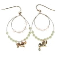 thumbnail image 1 of Rose Gold-Tone Double Hoop Tear Drop Shaped Earrings For Women TME1237, 1 of 1