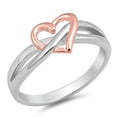 thumbnail image 1 of Rose Gold-Tone Heart Infinity Knot Promise Ring .925 Sterling Silver Jewelry Female Male Size 7, 1 of 4
