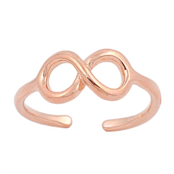 Rose Gold-Tone Infinity .925 Sterling Silver Toe Ring Jewelry Female Unisex