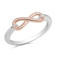 thumbnail image 1 of Rose Gold-Tone Infinity Knot Ring .925 Sterling Silver Band Jewelry Female Male Unisex Size 6, 1 of 4