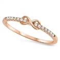 thumbnail image 1 of Rose Gold-Tone Plated Through Infinity Cubic Zirconia Ring Sterling Silver 925, 1 of 3