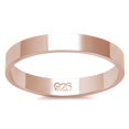 thumbnail image 1 of Rose Gold-Tone Sterling Silver Flat Plain Bridal Band Ring 3MM Size 7, 1 of 3