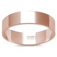 thumbnail image 1 of Rose Gold-Tone Sterling Silver Flat Plain Bridal Band Ring 5MM Size 7, 1 of 3