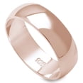 thumbnail image 1 of Rose Gold-Tone Sterling Silver Round Plain Bridal Band Ring 6MM Size 5, 1 of 3