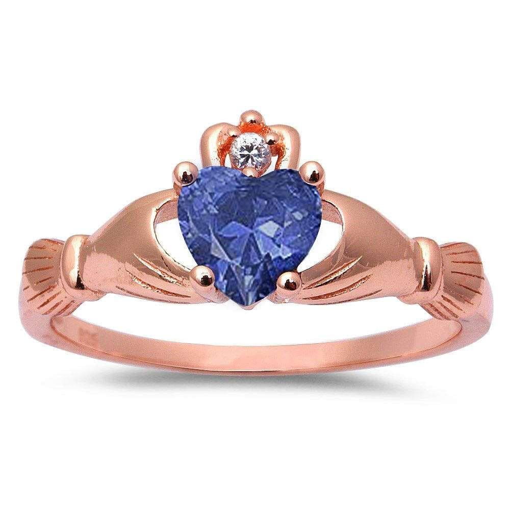 Tanzanite claddagh ring clearance