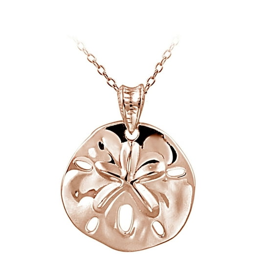 Rose Gold Tone over Sterling Silver Beach Sand Dollar Necklace
