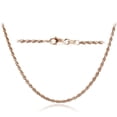 thumbnail image 1 of Rose Gold Tone over Sterling Silver Italian 2mm Rope Chain Necklace for Pendants 16 Inches, 1 of 2