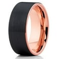thumbnail image 1 of Rose Gold Tungsten Wedding Band - Black Tungsten - Rose Gold Tungsten Ring, 1 of 3