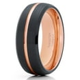 thumbnail image 1 of Rose Gold Tungsten Wedding Ring Black Tungsten Ring 8mm Tungsten Ring Anniversary Ring Men & Women Black Wedding Band Comfort Fit Ring, 1 of 2