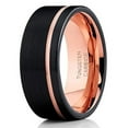 thumbnail image 1 of Rose Gold Tungsten Wedding Ring,Man's Wedding Ring,Black Wedding Ring,Anniversary Ring,Tungsten Carbide Ring,Black, 1 of 3