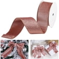 thumbnail image 1 of Rose Gold Velvet Wired Ribbon with Glitter Back 2.5 Inch Mauve Christmas Ribbon Wired Reversible Ribbon for Christmas Tree, Gift Wrapping, Crafts, Wreaths Supplies, Topper Bows (10 Yards), 1 of 7