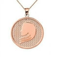 thumbnail image 1 of Rose Gold Virgo Zodiac Disc Pendant Necklace :  14K  Pendant with 18" chain, 1 of 1