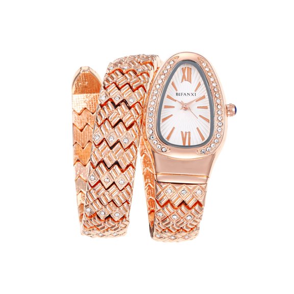Rose Gold Watch with White Dial, Stylish Women’s Bracelet Watch