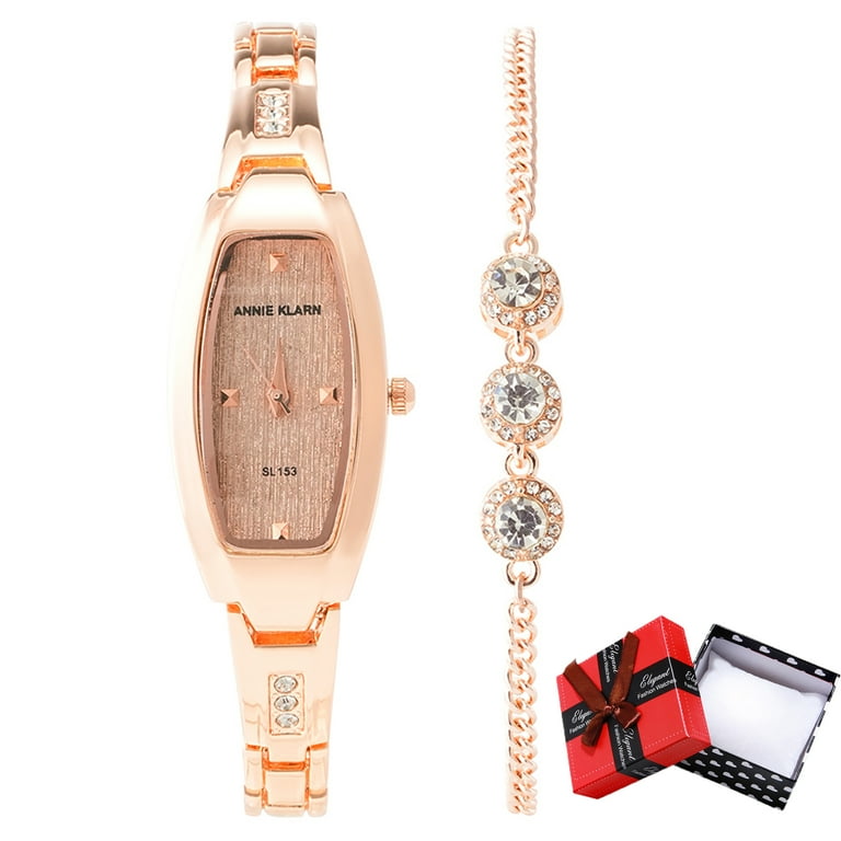 ANNIE KLARN Rose Gold Watches, Luxury Diamond Quartz Wristwatch