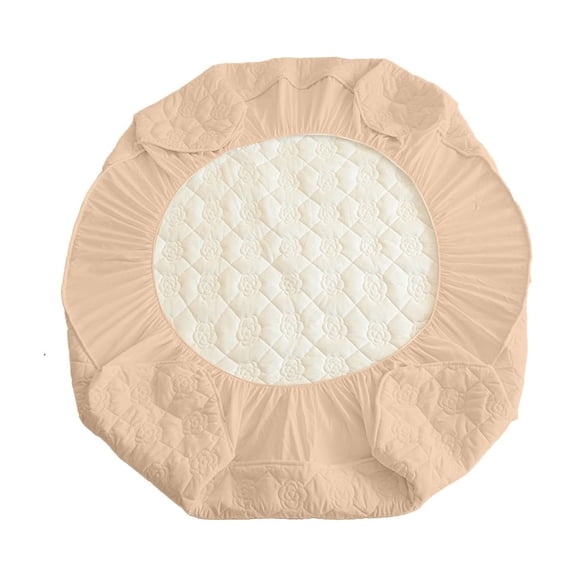 Rose Gold Waterproof Fitted Sheet, Mattress Cover With Soft Thickened Intercalated Design, Breathable Washed Cotton For Bedroom, Hotel And Guest Room, 70X78 Inches 2.6 Lb