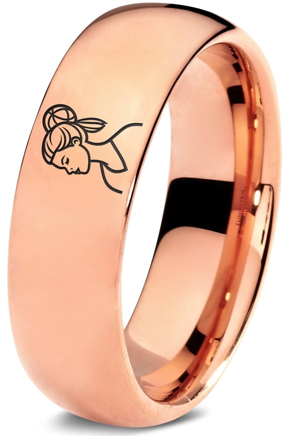 Gamer Tungsten Rose Gold Jewelry Rings Retirement 21st Birthday Gifts for Guys Wedding Anniversary