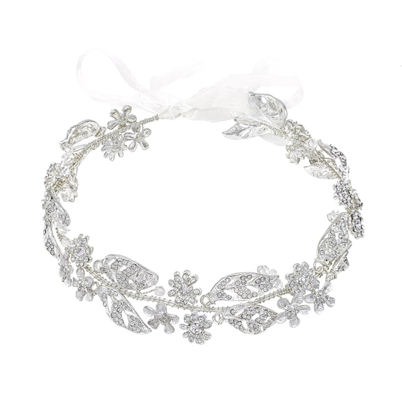 Rose Gold Wedding Headband Flower Leaves Design Hair Vine Bridal Headpiece Wedding Hair Accessories (Rose Gold)