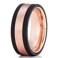 thumbnail image 1 of Rose Gold Wedding Ring,Black Tungsten Ring,Rose Gold Wedding Band,8mm Tungsten Ring,Engagement Ring,Anniversary, 1 of 3