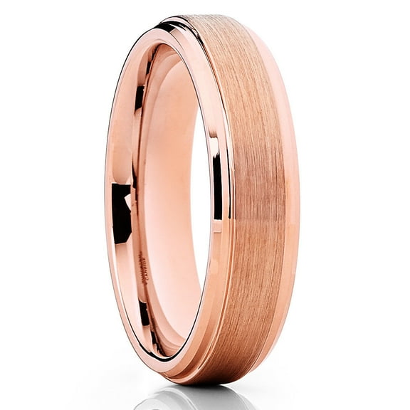 Rose Gold Wedding Ring,Tungsten Wedding Ring,Rose Gold Tungsten Ring,Engagement Ring,Tungsten Carbide Ring,Black Wedding Ring,Comfort Fit Ring