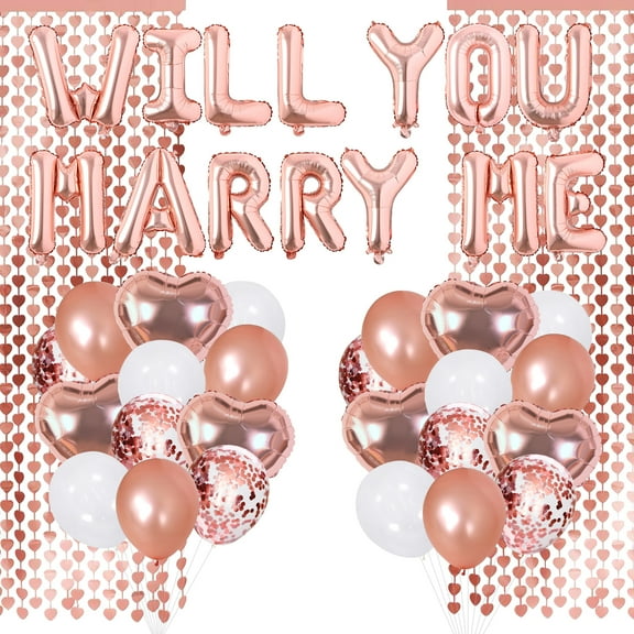 Rose Gold Will You Marry Me Decorations Marry Me Balloons Decoration Will You Marry Me Letter Balloons Marriage Proposal Ideas Decorations Supplies Valentine's Day Proposal