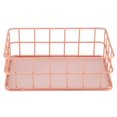 thumbnail image 1 of Rose Gold Wire Mesh Basket, Metal Desk Drawer Organizer Desktop Holder Tray for Cosmetic, Stationery, Magazines, Fruit Snacks, Home, School, Office[C], 1 of 9